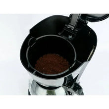 12-cup drip coffee maker filter basket with coffee grounds inside
