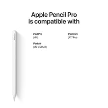 Apple Pencil Pro white stylus upright with compatibility text