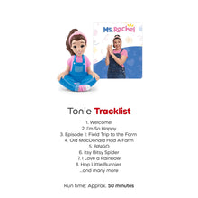 Ms. Rachel audio figurine with Tonie Tracklist information card