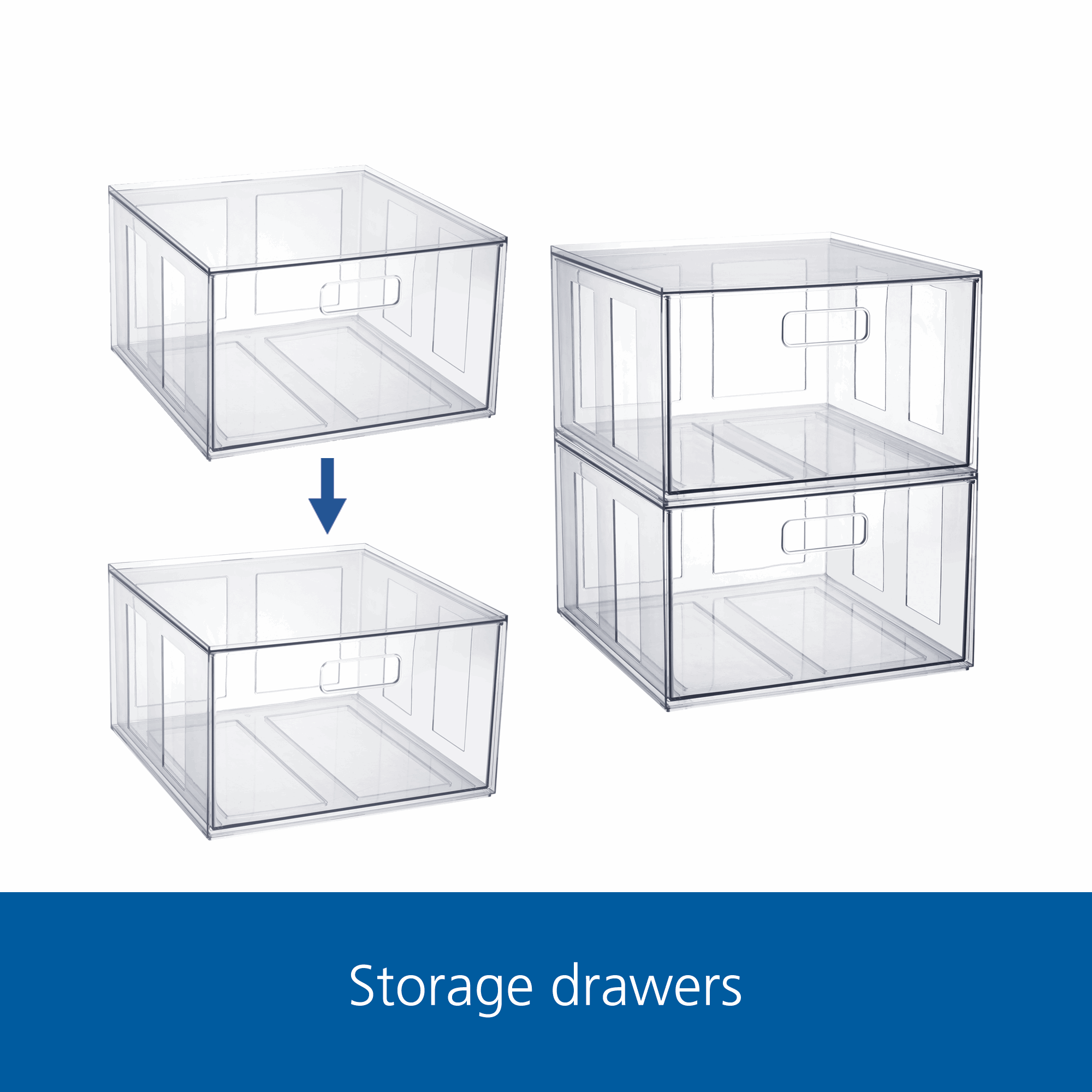 Mainstays Clear Glossy Plastic Pull-Out Closet Drawer Extra Large Size, Adult Size