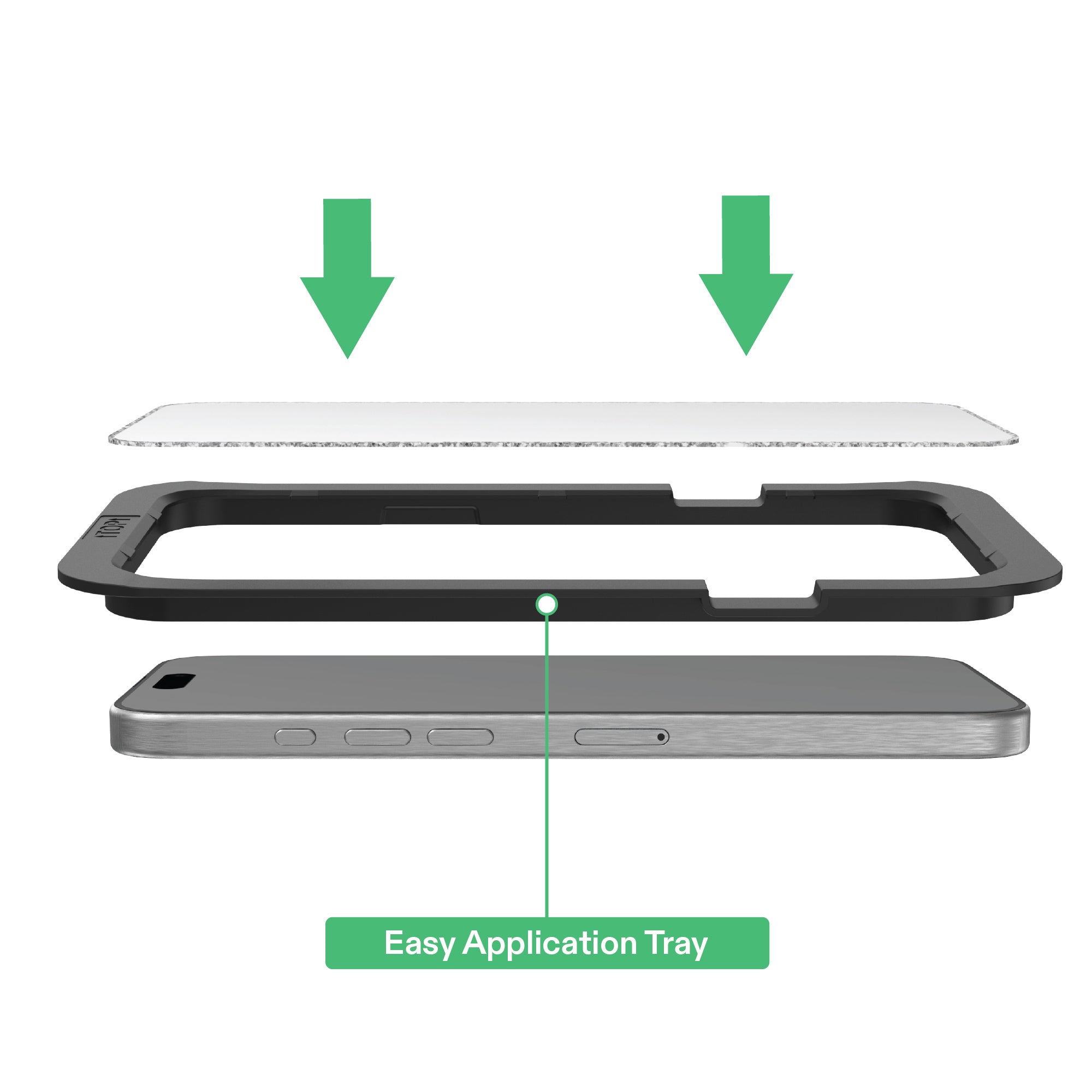 onn Glitter Frame Glass Screen Protector with Easy Application Tray for iPhone Air