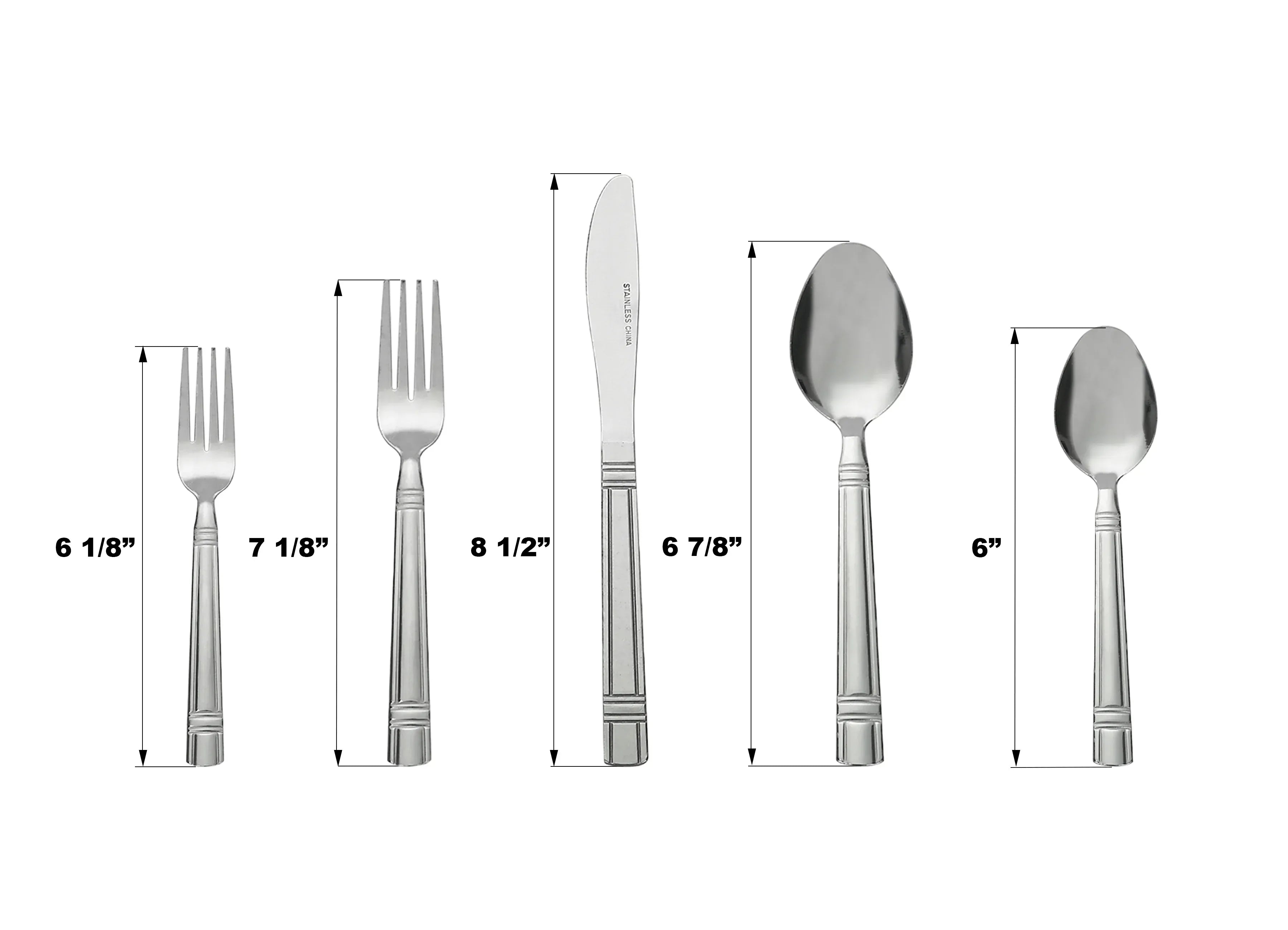 Mainstays 49 Piece Elena Adult Stainless Steel Flatware and Organizer Tray Value Set Silver, Service for 8