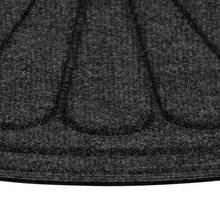 Dark gray polyester door mat texture with raised sunburst lines