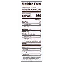 Nutrition Facts label for chocolate creme wafer cookies, serving size and calories shown
