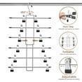 Multi-tier hanger organizer with clips and swivel hook, line diagram