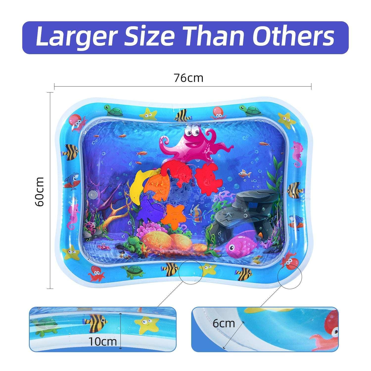 Tummy Time Mat, BUSATIA Inflatable Water Mat for 3 6 12 Months Infant Baby Girls Boys Newborn - USA MEGA SHOP