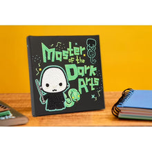Diamond painting kit box featuring a cute black-robed character and green “Master of the Dark Arts”