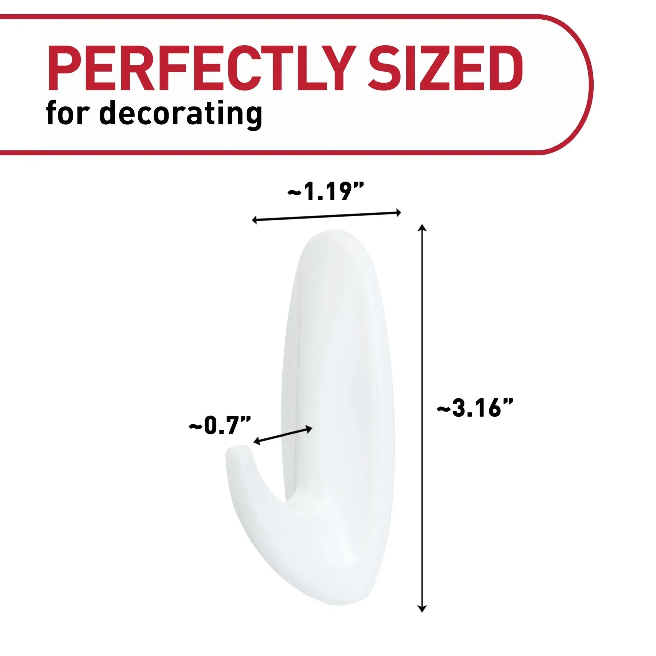 Command Medium Designer Hooks, White, 2 Wall Hooks