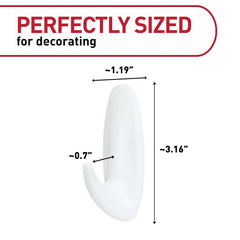 Command Medium Designer Hooks, White, 2 Wall Hooks