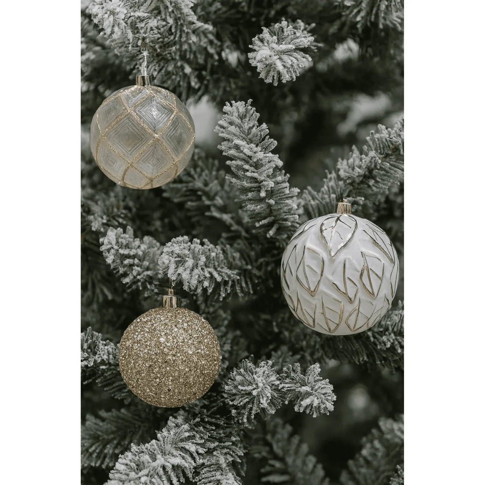 62 Count White and Gold Shatterproof Christmas Ornaments, by My Texas House - USA MEGA SHOP