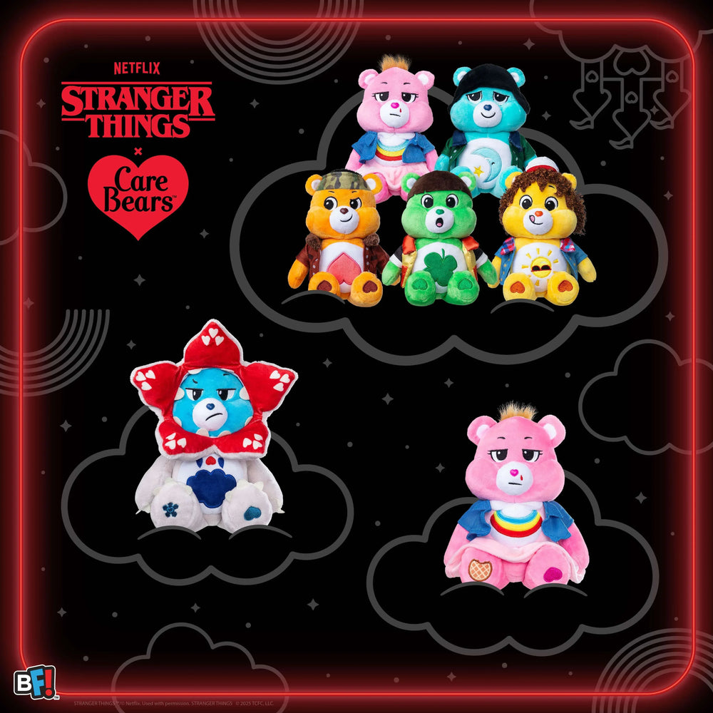 Netflix - Care Bears x Stranger Things Cheer Bear as Eleven, 12 Inch Plush - USA MEGA SHOP