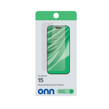 Tempered glass screen protector package for iPhone 15