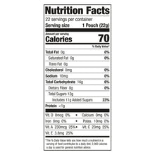 Nutrition Facts label for Funables fruity snacks, 1 pouch (22 g) serving size