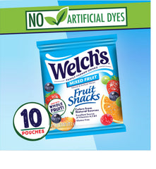 Welch's Fruit Snacks Gluten-Free Mixed Fruit Soft Fruit Snacks, .8 oz, 10 Count