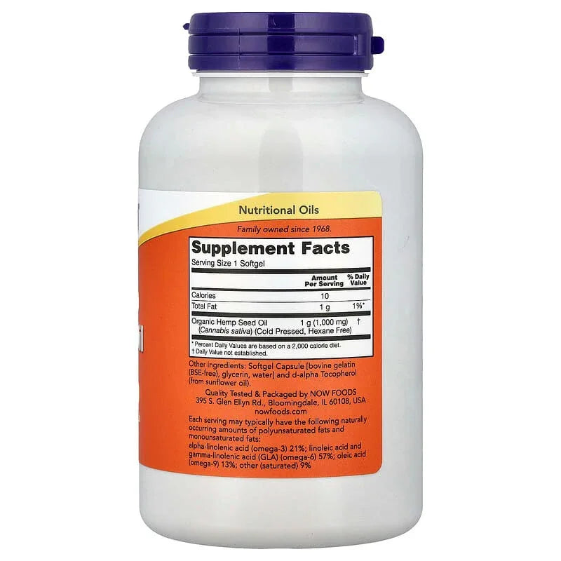 NOW Foods, Hemp Seed Oil, 1,000 mg, 120 Softgels