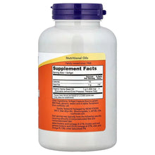 Hemp seed oil softgels bottle, back label with Supplement Facts panel