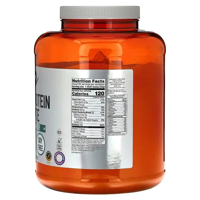 NOW Foods, Sports, Whey Protein Isolate, Creamy Chocolate, 1.8 lbs (816 g)