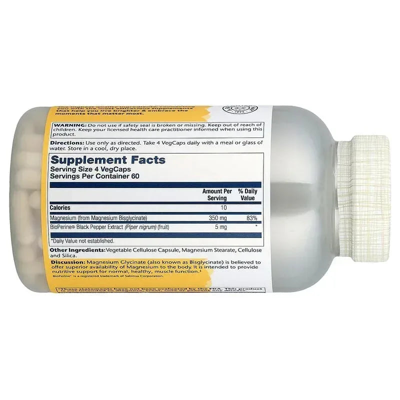 Solaray, High Absorption Magnesium Glycinate, 350 mg, 120 VegCaps