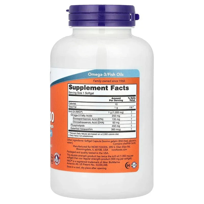 NOW Foods, Krill 1000, 1,000 mg, Softgels
