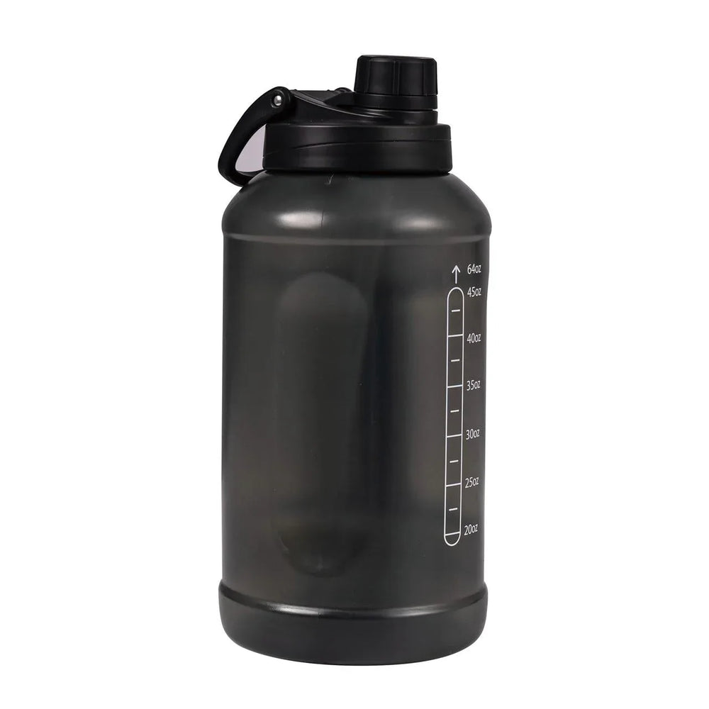 Mainstays 64 Fluid Ounces Water Bottle, Translucent Black, with Straw/ Chug 2 in 1 Lid, Light Weight, Reusable, Plastic - USA MEGA SHOP