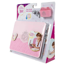 Pink Princess Style pretend laptop with play earbuds set in packaging