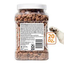 Cat treat canister back label with barcode and 20 oz size