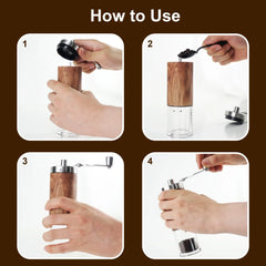 AGCAN Manual Coffee Grinder Portable Coffee Bean Mill Grinders with Ceramic Burr, 304 Stainless Steel Hand Crank - Fine Coarse Adjustable - for Outdoor, Travel, Espresso - USA MEGA SHOP
