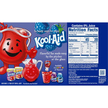 Kool-Aid Jammers drink mix box back with nutrition facts panel and character