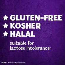Gluten-free, kosher, and halal suitability label for lactose intolerance