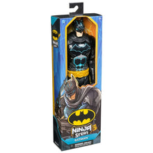 Batman action figure in Ninja Strike box, black suit with blue details and yellow belt