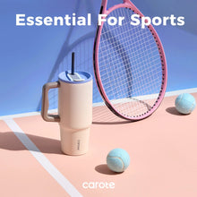 Insulated stainless steel tumbler with non-slip handle and straw