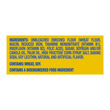 Ingredients list for Golden OREO sandwich cookies with wheat and soy notes