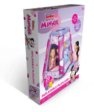 Package box for Minnie Mouse inflatable playland set with 20 balls and 2+ age label