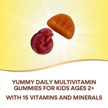 Kids multivitamin gummies, cherry and orange-grape gummy pieces
