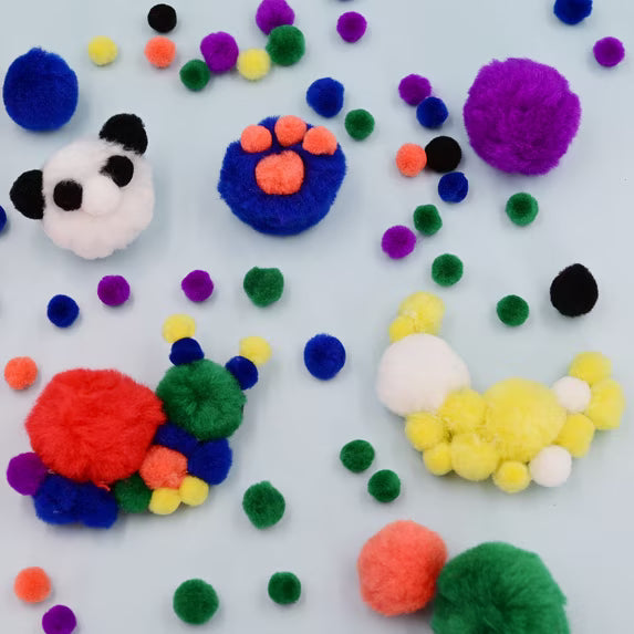 Hello Hobby Black Craft Pom Poms, 80 Piece