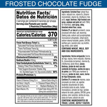 Nutrition Facts panel for frosted chocolate fudge toaster pastries