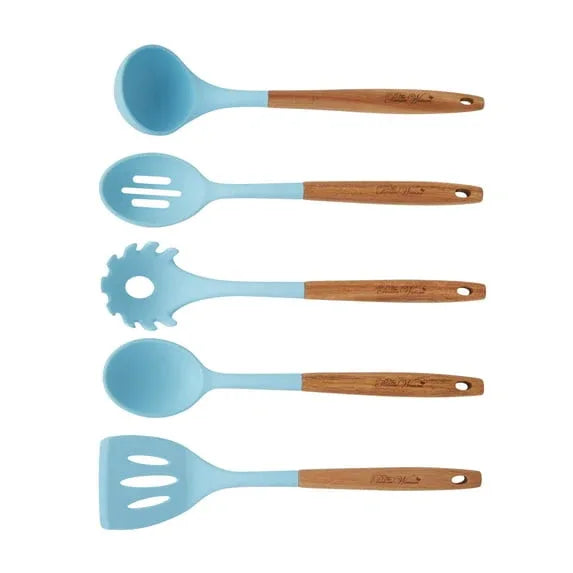 The Pioneer Woman 10-Piece Silicone and Acacia Wood Handle Cooking Utensils Set