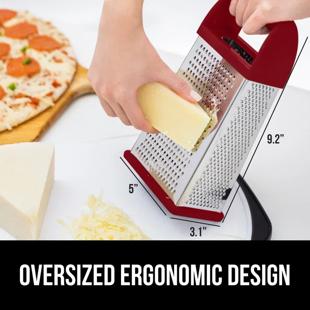GORILLA GRIP Cheese Grater, BPA Free Stainless Steel Box Graters, Cheeses and Veggie Shredder - USA MEGA SHOP