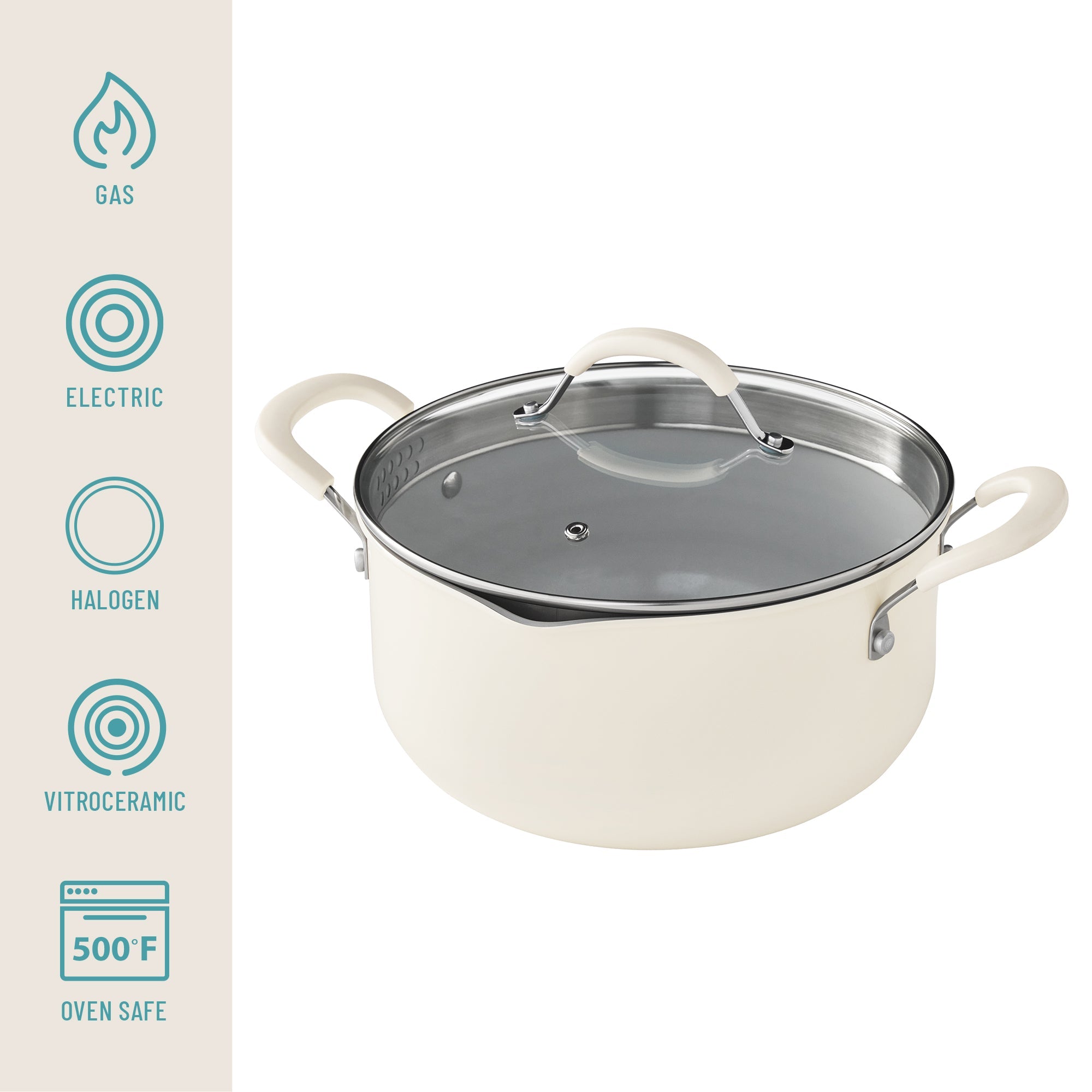 The Pioneer Woman Sutton 34-Piece Ceramic Nonstick Cookware and Bakeware Set, Beige