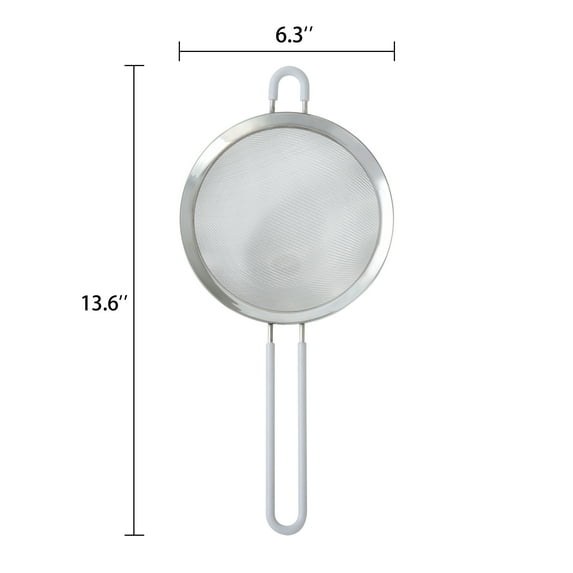 Mainstays 6" Premium Stainless Steel Fine Mesh Strainer, Silver