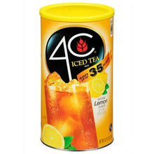 Iced tea mix can with yellow lid and lemon flavor front label