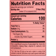 Peach iced tea mix can Nutrition Facts label with calories, sodium, carbs, and sugars