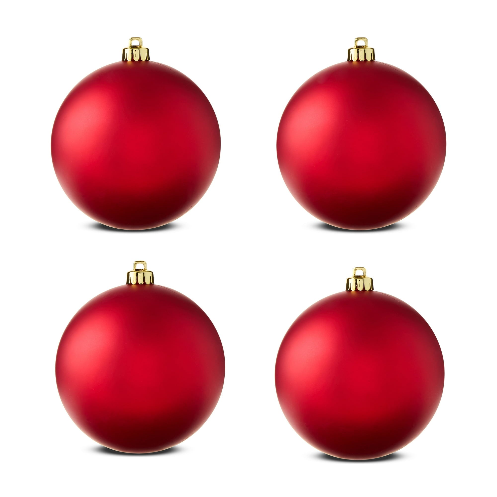 4-Count Matte Red Shatterproof Christmas Ornaments, 5.9 in, by Holiday Time