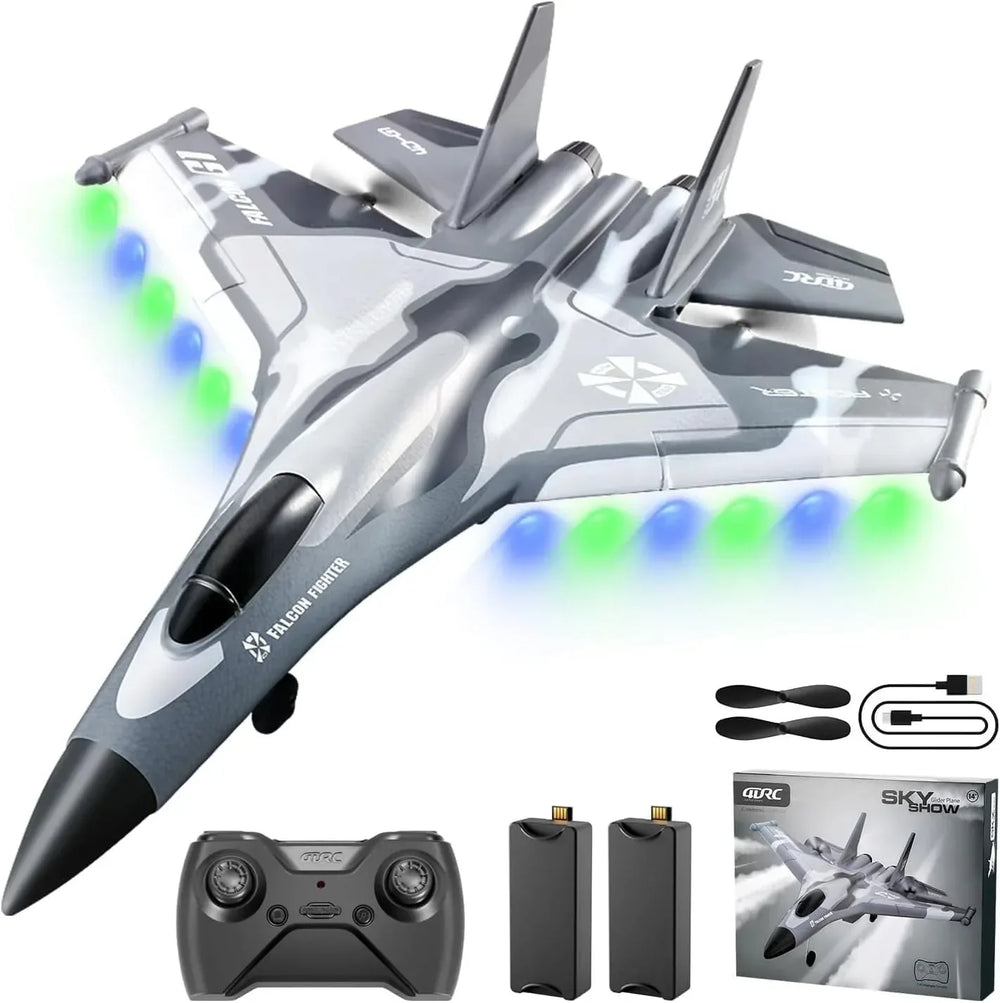 4DRC G1 RC Plane with 2 Take-off Modes, 2 Batteries and Light, 2.4GHz 4 Channel 6 Axis Gyro Stabilizer RTF Glider Remote Control Aircraft Planes Jet Fighter Toys Gift for Boys Kids Adults Beginners - USA MEGA SHOP