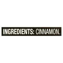 Ingredients label strip reading “INGREDIENTS: CINNAMON”