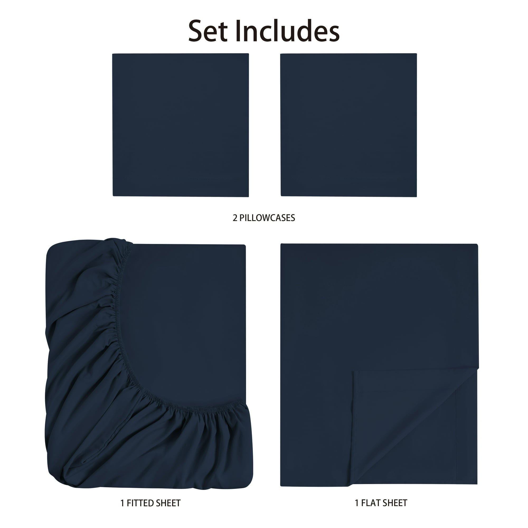 Mainstays Basic Value Microfiber Bed Sheet Set, 4 Piece