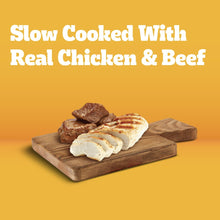 Slow-cooked real chicken & beef highlight for puppy wet food