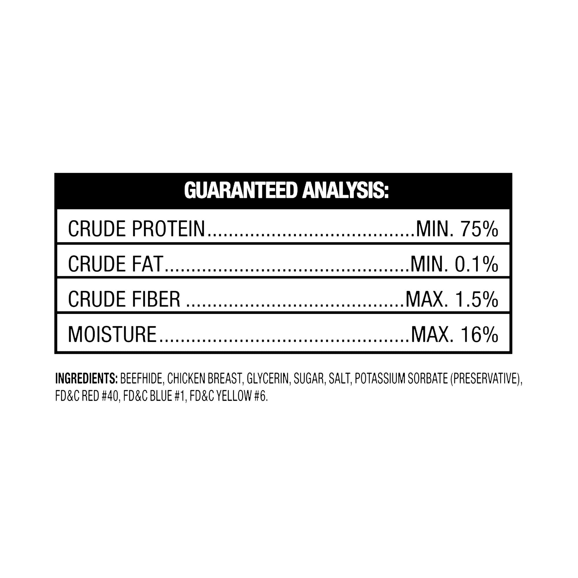 Ol'Roy Rawhide Chicken Sticks, Dog Treats, Chicken Flavor, 5 inch, 50ct Pack