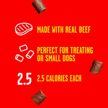 Dog training treat highlights: made with real beef, 2.5 calories each