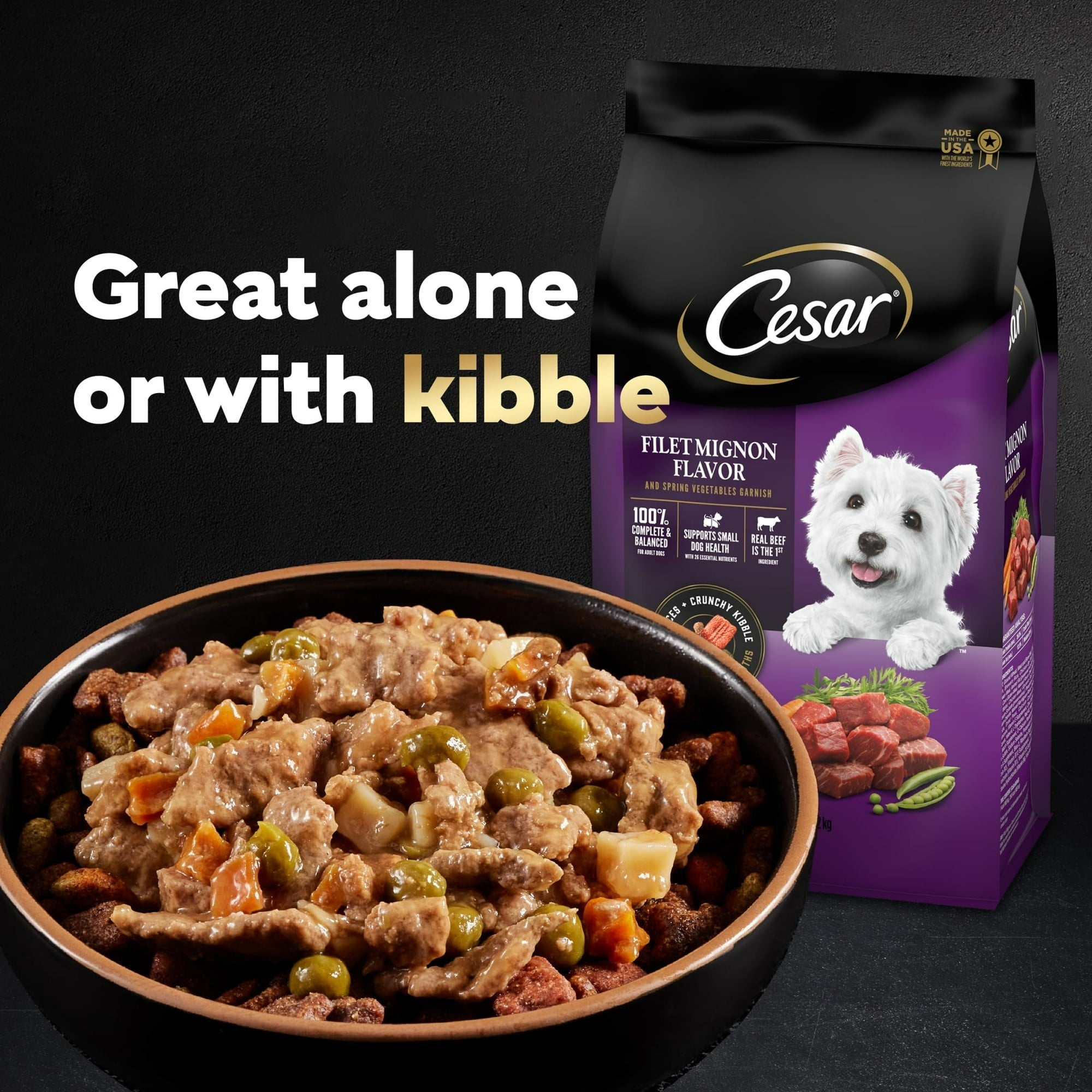 Cesar Home Delights Slow Cooked Chicken And Vegetables Wet Dog Food, 3.5 Oz Tray